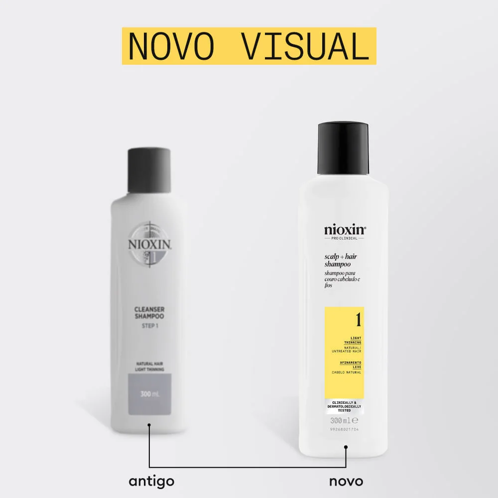 Shampoo Nioxin para Cabelo Natural com Afinamento Leve - Sistema 1 300ml
