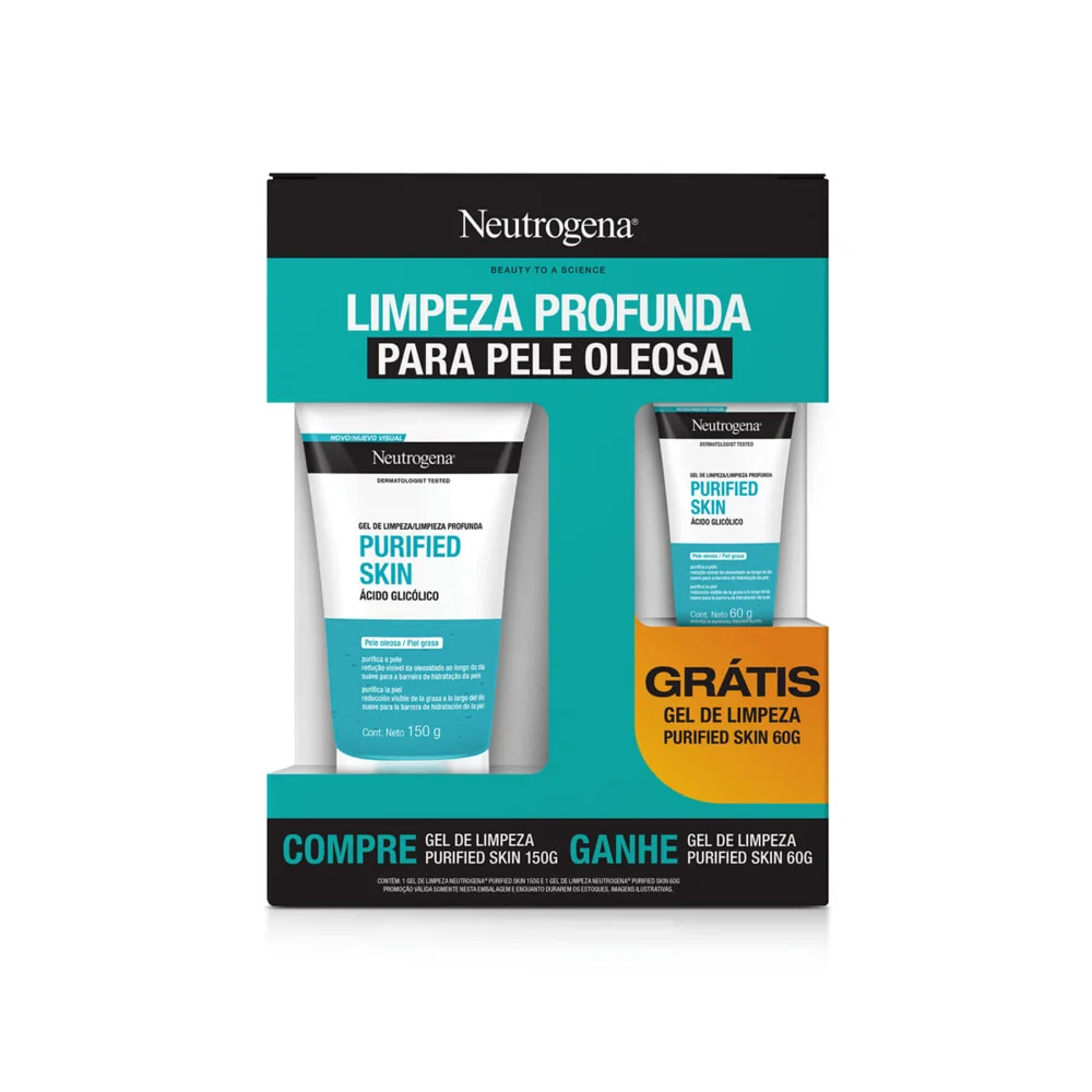 Kit Gel De Limpeza Neutrogena Purified Skin 150g Grátis Gel De Limpeza 60g