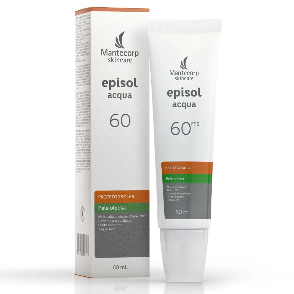 Protetor Solar Facial Episol Acqua FPS60 Pele Oleosa 60ml