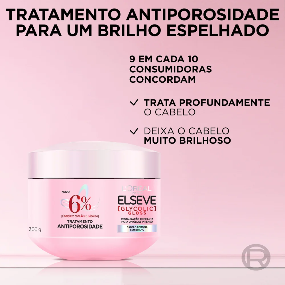 Creme de Tratamento Capilar Elseve Glycolic Gloss Antiporosidade 300g