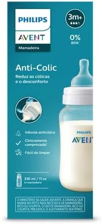 Mamadeira Philips Avent Anti-Colic +3meses Fluxo Médio 330ml 1 Unidade