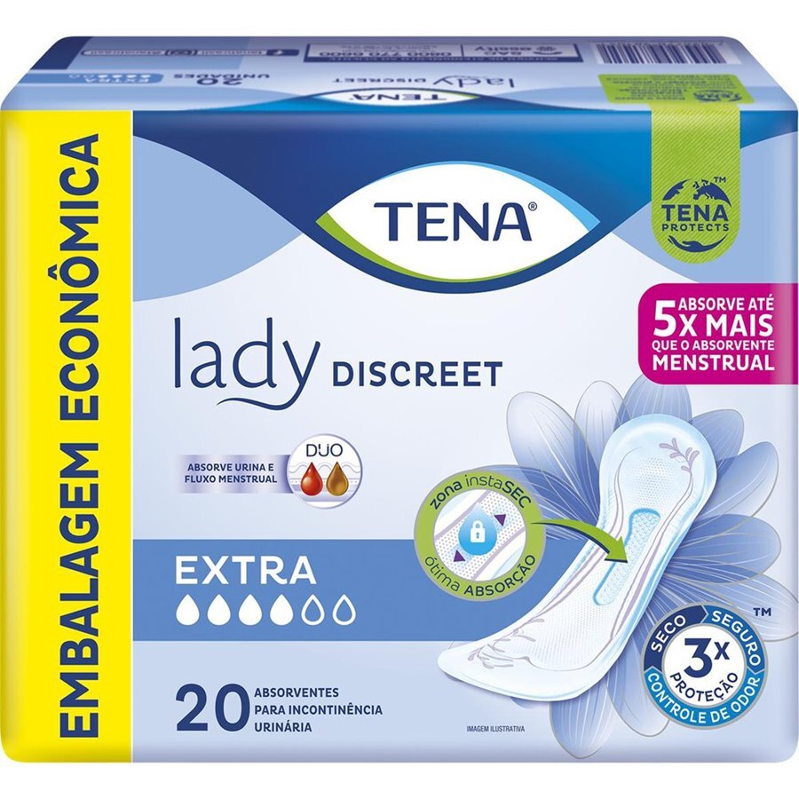 Absorvente Para Incontinência Urinária Tena Lady Discreet Extra - 20 Unidades