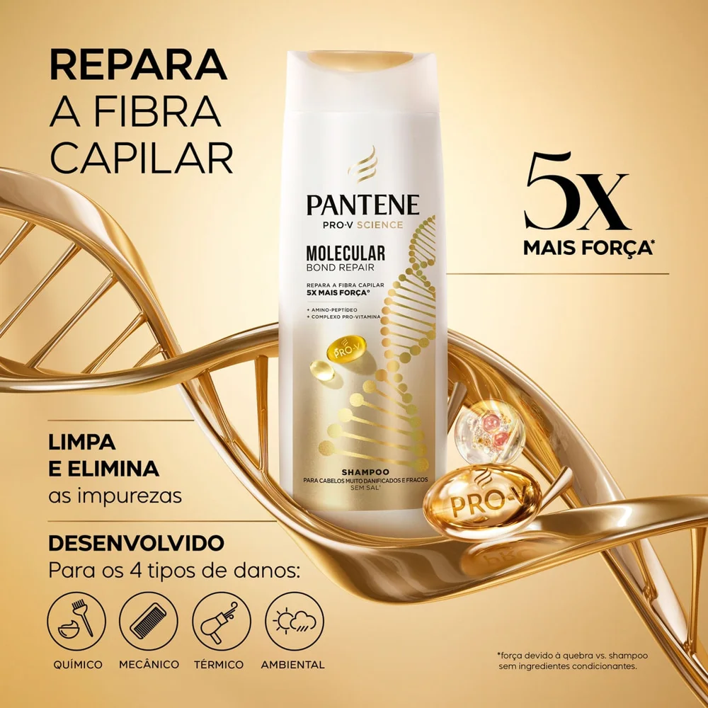 Shampoo Reparador Pantene Molecular Bond Repair 300ml