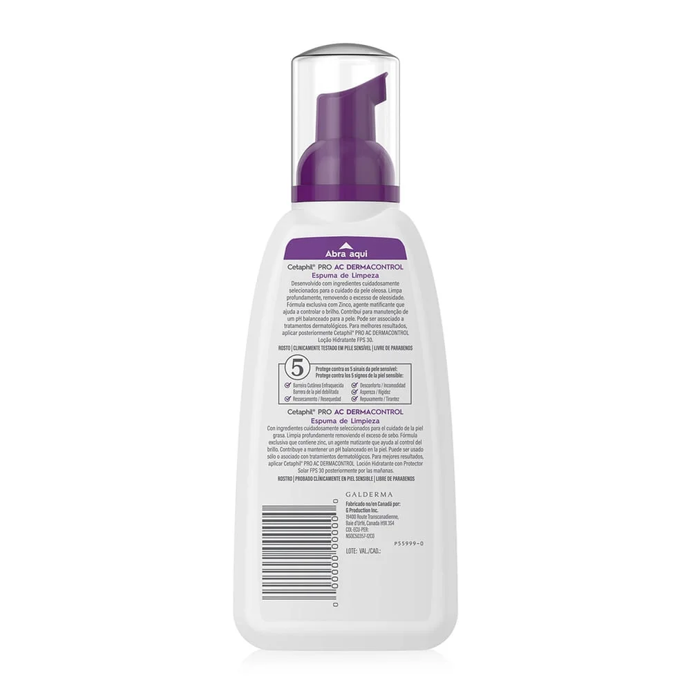 Espuma de Limpeza Facial Cetaphil Pro AC Control Pele Oleosa e Acneica 236ml