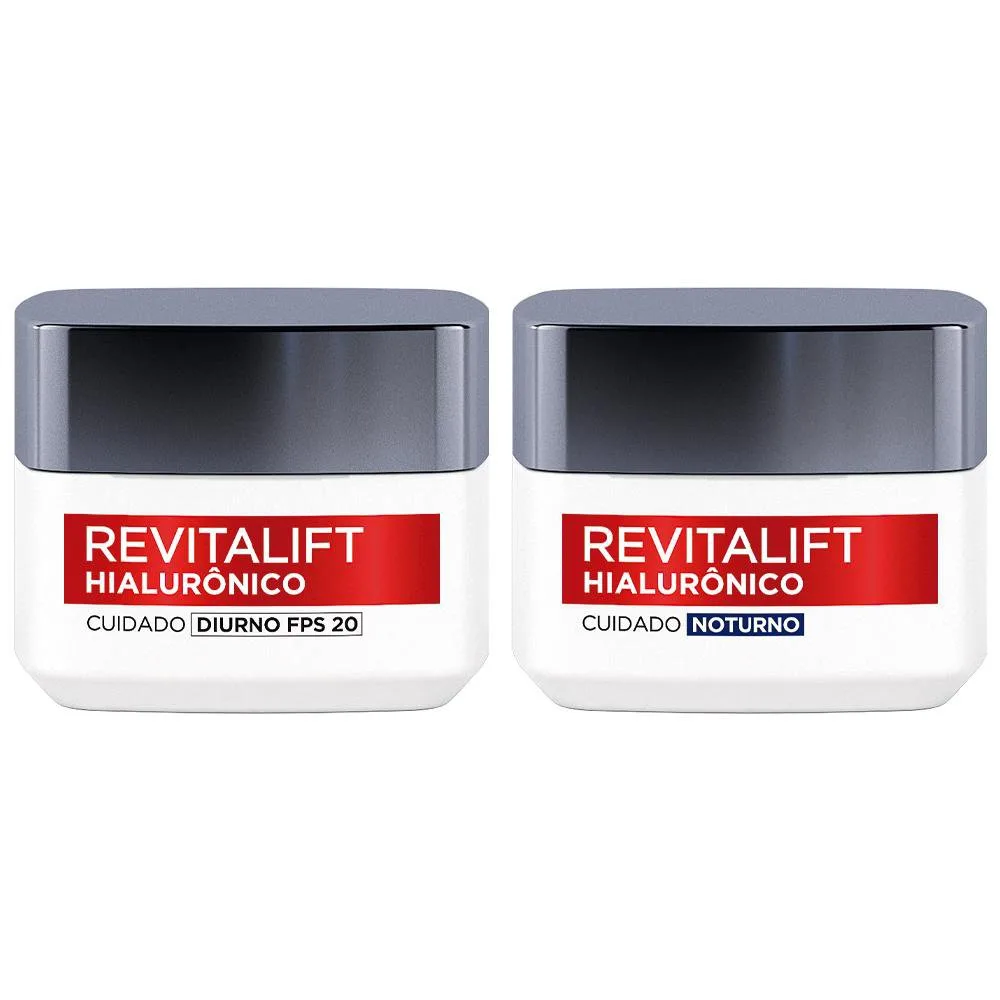 Kit Creme Hidratante L'Oréal Paris Hialurônico Diurno 1 Unidade + Creme Hidratante L'Oréal Paris Hialurônico Noturno 1 Unidade
