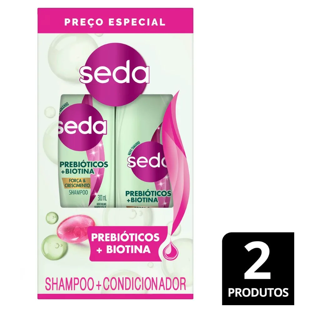 Kit Shampoo Seda Força e Crescimento 300ml 1 Unidade + Condicionador Seda Força e Crescimento 190ml 1 Unidade