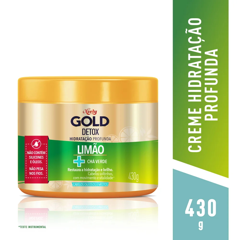 Creme de Tratamento Capilar Niely Gold Detox 430g