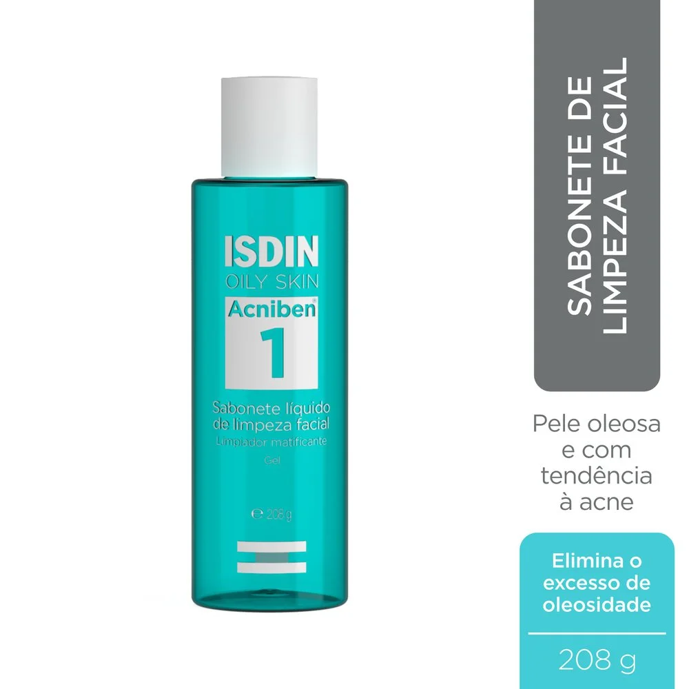 Sabonete Líquido Facial ISDIN Acniben Pele Oleosa e Acneica 208g