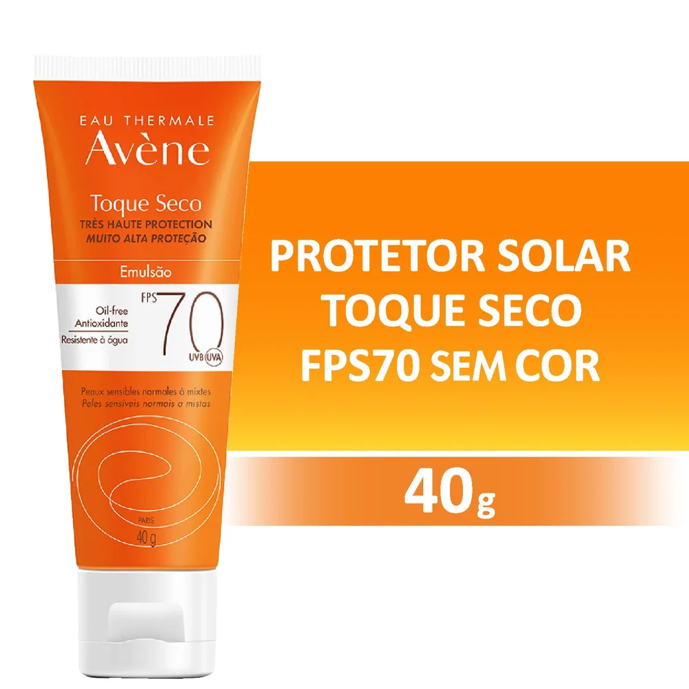 Protetor Solar Facial Avène Toque Seco FPS70 Emulsão 40g