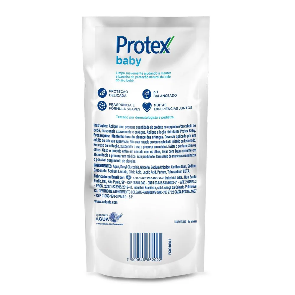 Sabonete Líquido Infantil Protex Baby Delicate Care Proteção Delicada da Cabeça aos Pés Refil 380ml