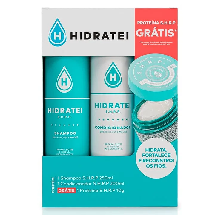 Kit Hidratei S.H.R.P Condicionador 200ml + 1 Mini Creme 10g + 1 Shampoo 250ml