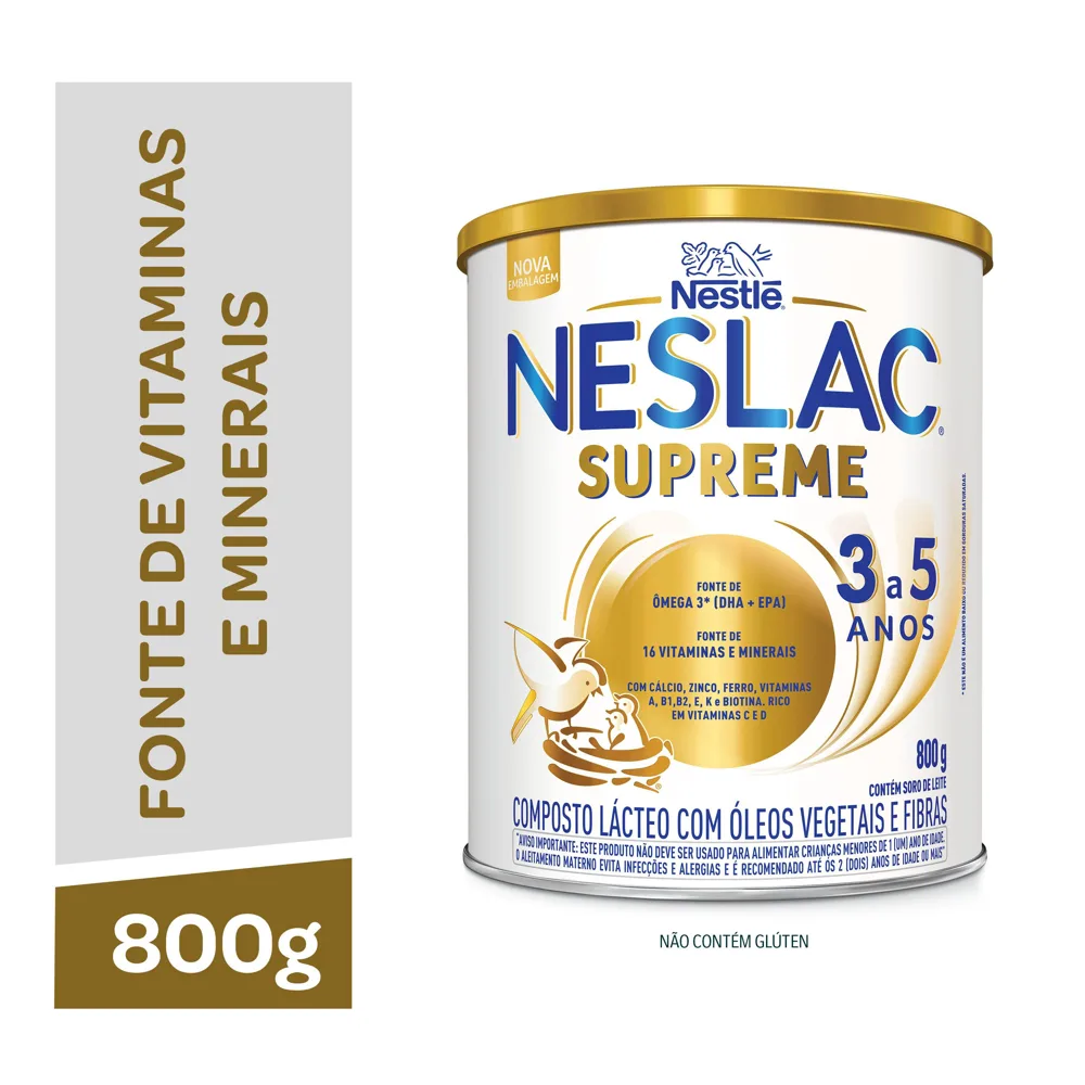 Composto Lácteo Infantil Neslac Supreme de 3 a 5 anos 800g
