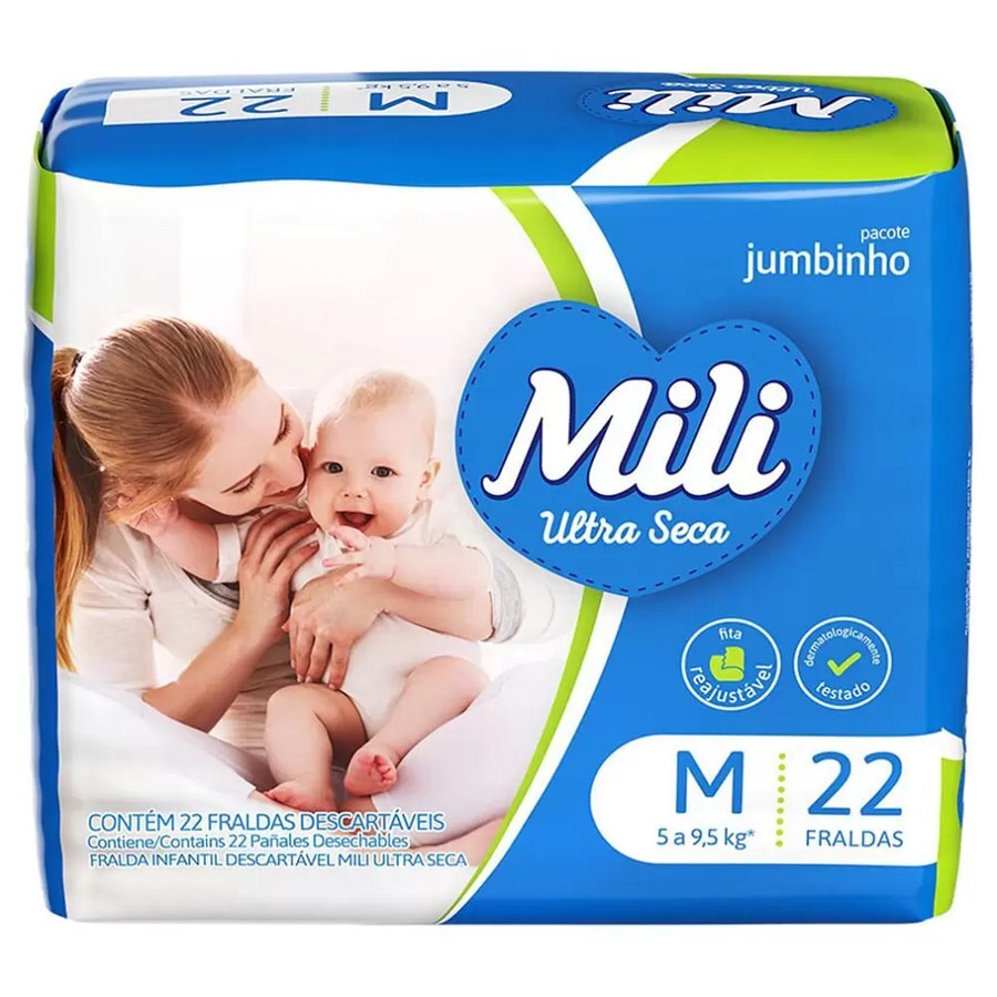 Fralda Mili Ultra Seca Jumbinho M - 22 Unidades