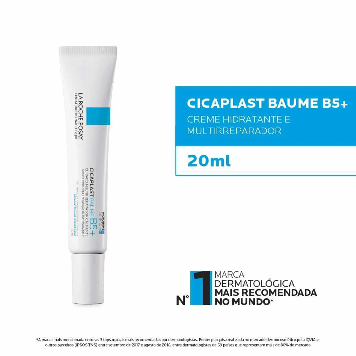 Creme Multirreparador Calmante Cicaplast Baume B5+ La Roche-Posay Reparação Calmante Portátil 20ml