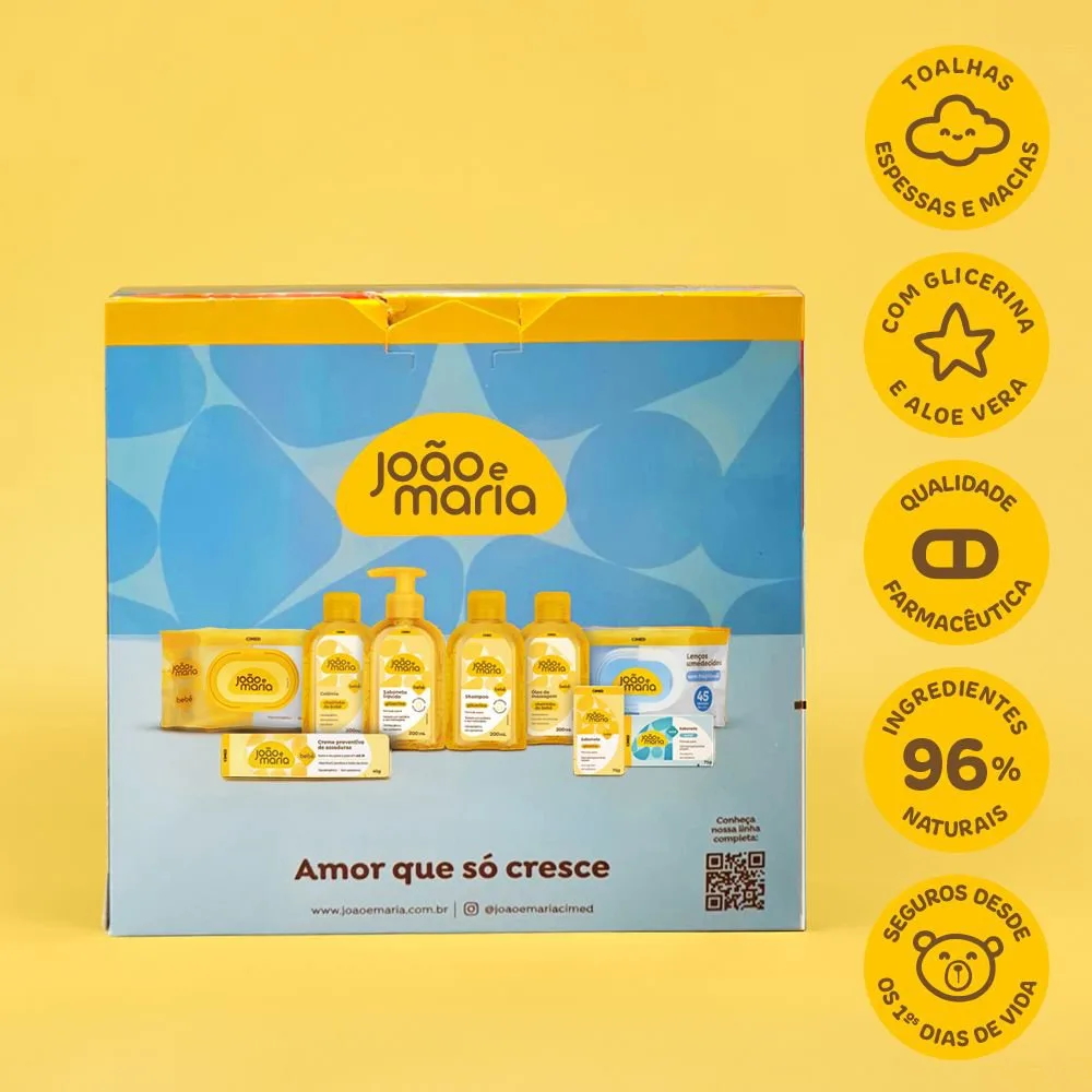 Kit Lenço Umedecido João E Maria Recém-Nascido Sem Fragrância Com Glicerina E Aloe Vera 4 Un Com 45 Folhas Cada Leve 4 Pague 3 Unidades