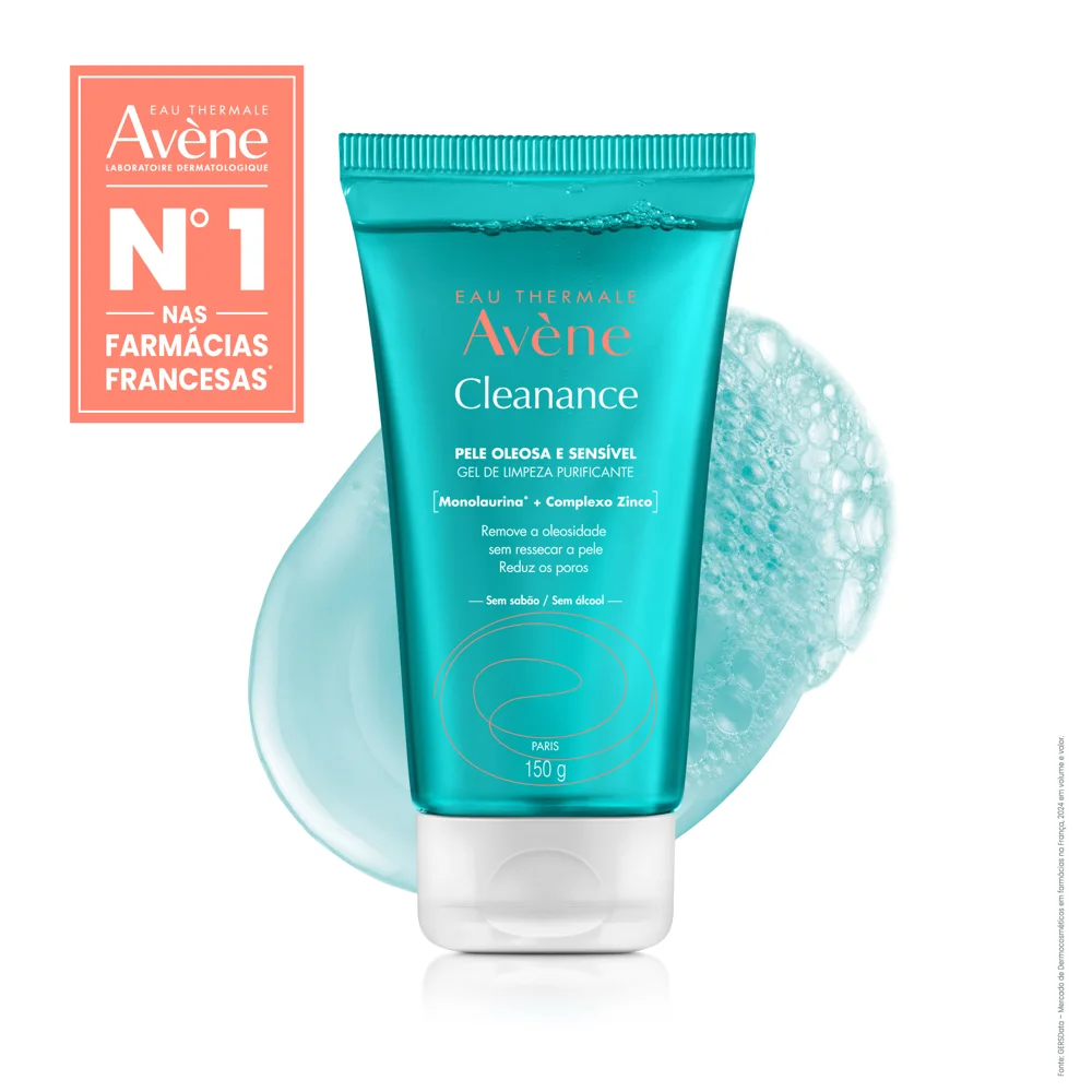 Gel de Limpeza Facial Avène Cleanance Pele Oleosa e Acneica 150ml