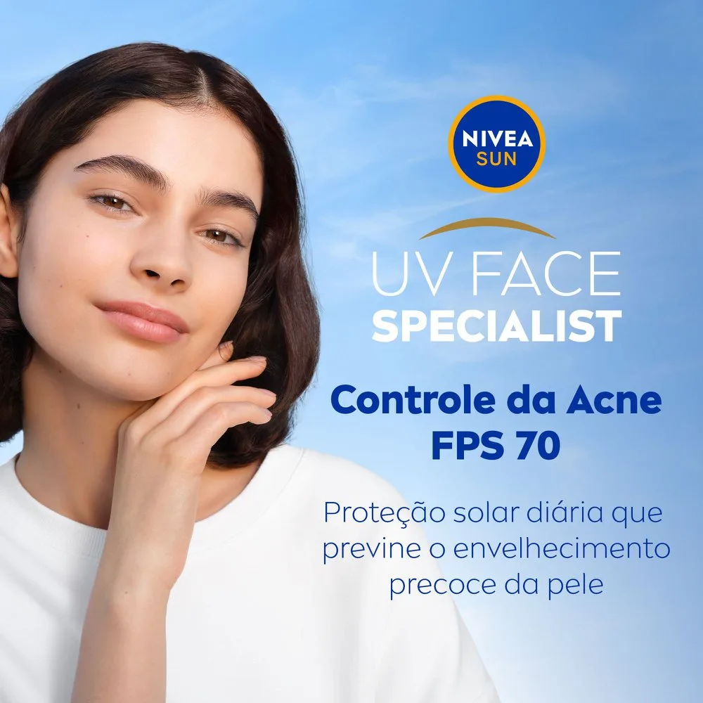 Protetor Solar Facial Nivea Sun UV Face FPS70 Controle da Acne 40ml