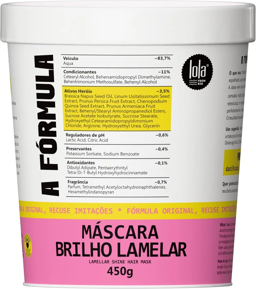 Máscara Capilar Lola From Rio A Fórmula Brilho Lamelar 450g