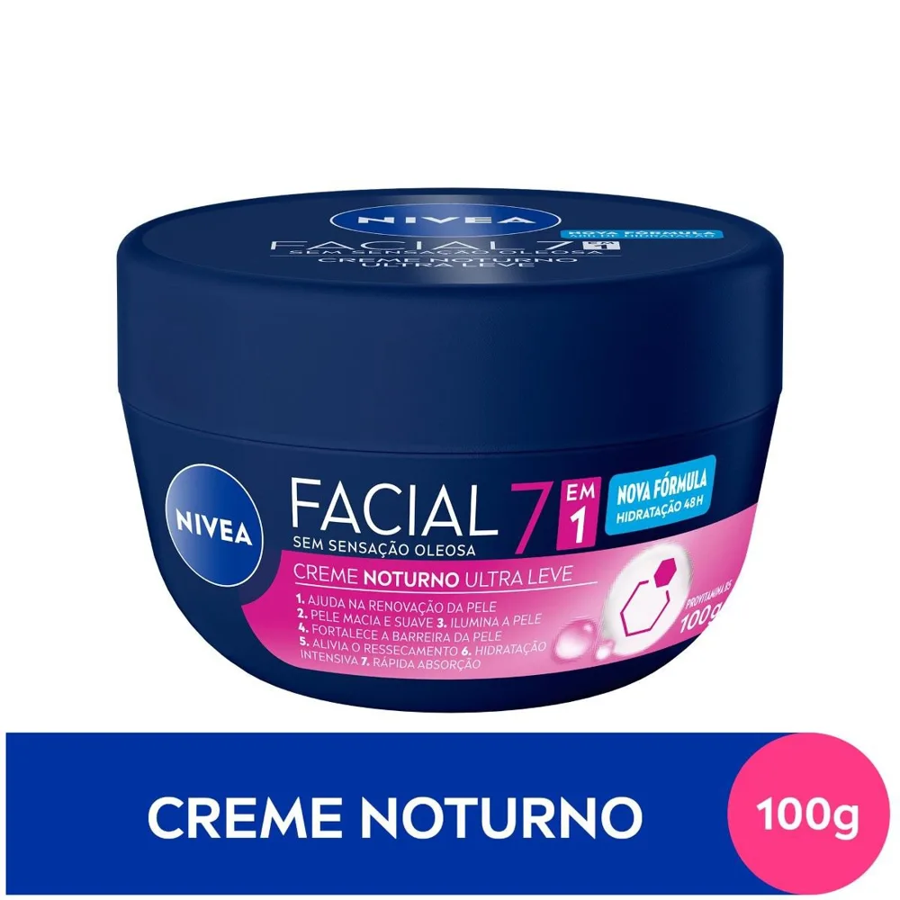 Creme Facial Nivea Ultraleve 7 em 1 Noturno 100g