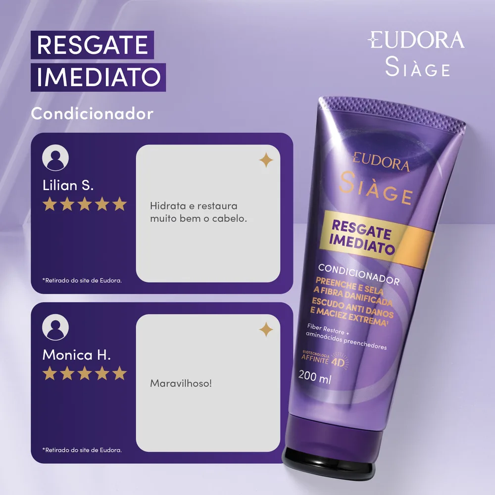 Condicionador Eudora Siàge Resgate Imediato 200ml