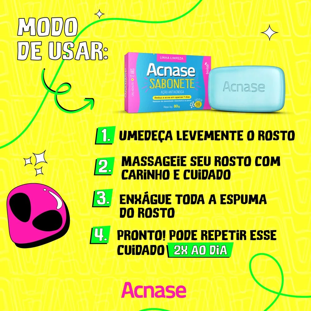 Sabonete em Barra Facial Acnase Clean Antiacne 80g