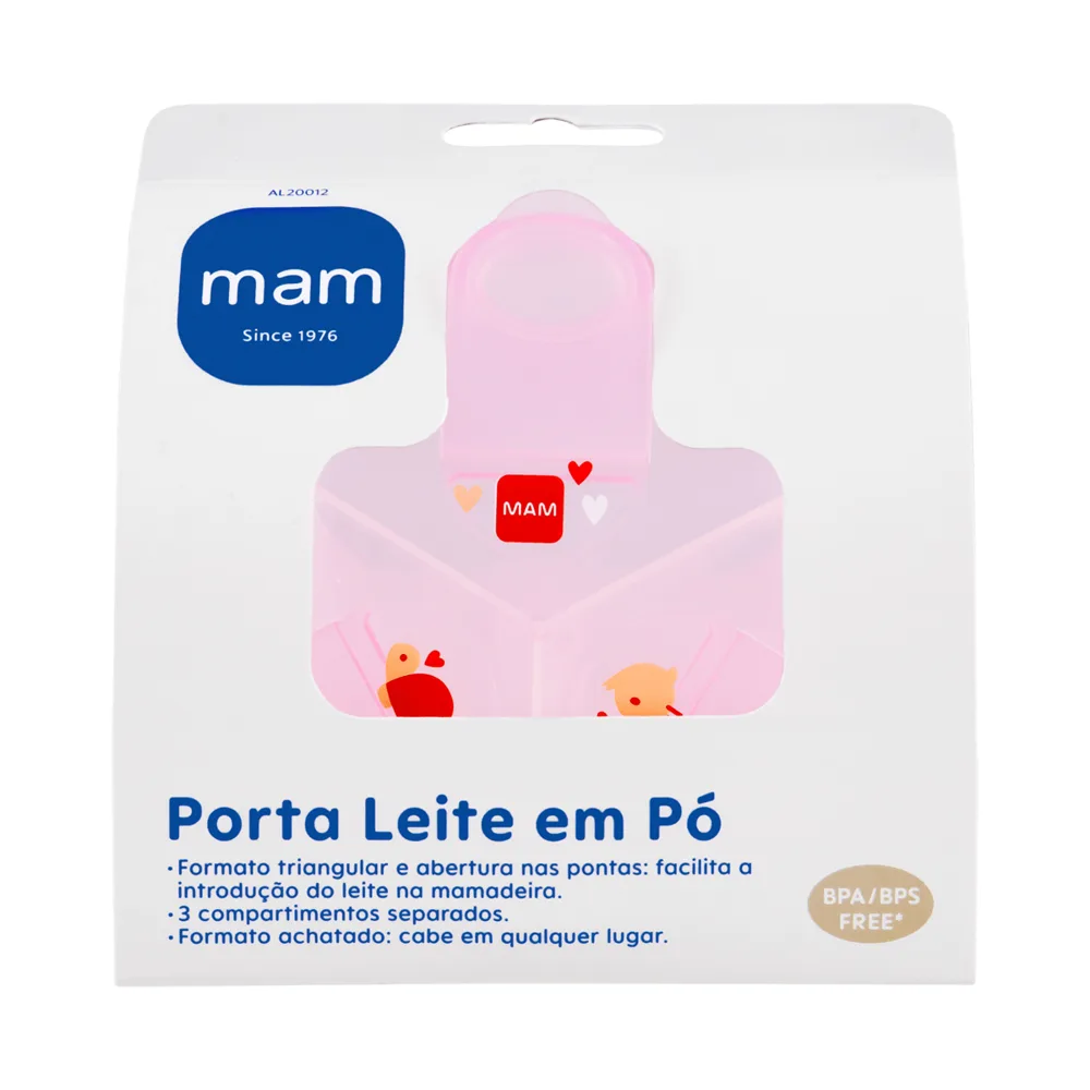 Porta Leite em Pó MAM Girls Milk Powder Box Rosa 1 Unidade