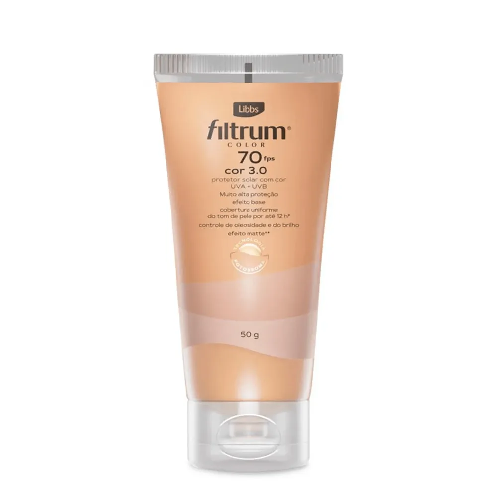 Protetor Solar Facial Filtrum Color FPS70 Cor 3.0 50g