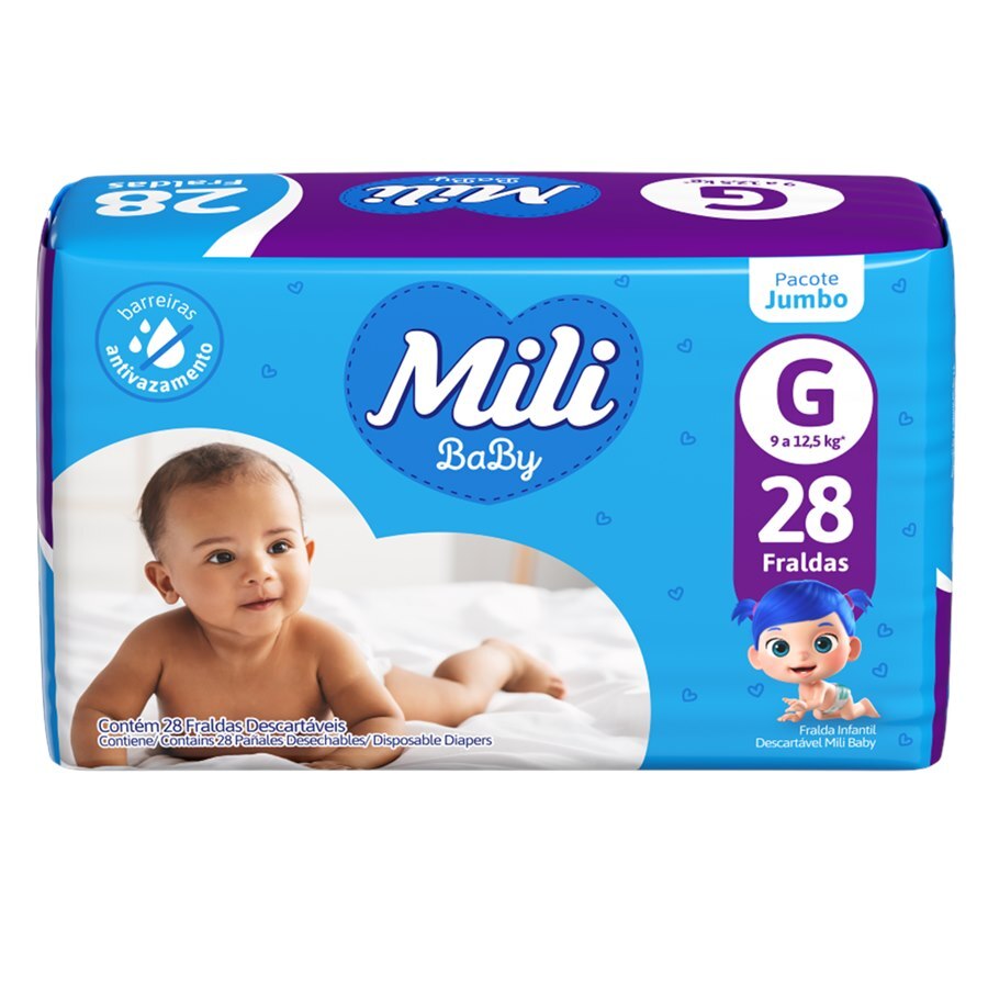 Fralda Mili Baby Jumbo G - 28 Unidades