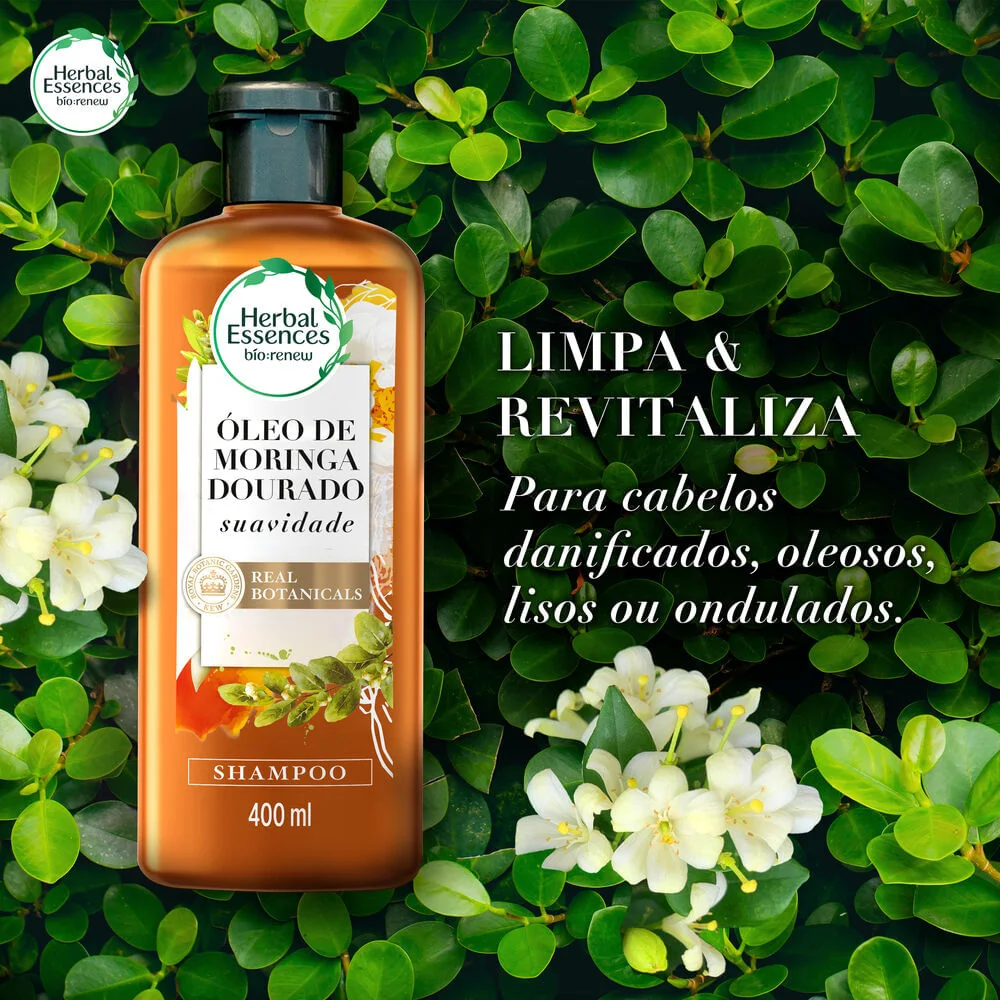 Shampoo Herbal Essences Bio Renew Suavidade Golden Moringa Oil 400ml