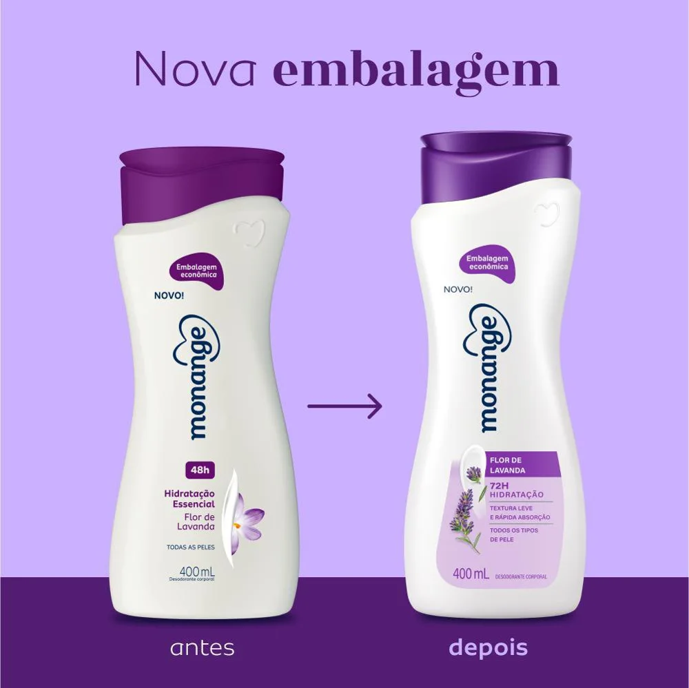 Hidratante Monange Flor de Lavanda Hidratação Essencial com Ação Desodorante 400ml
