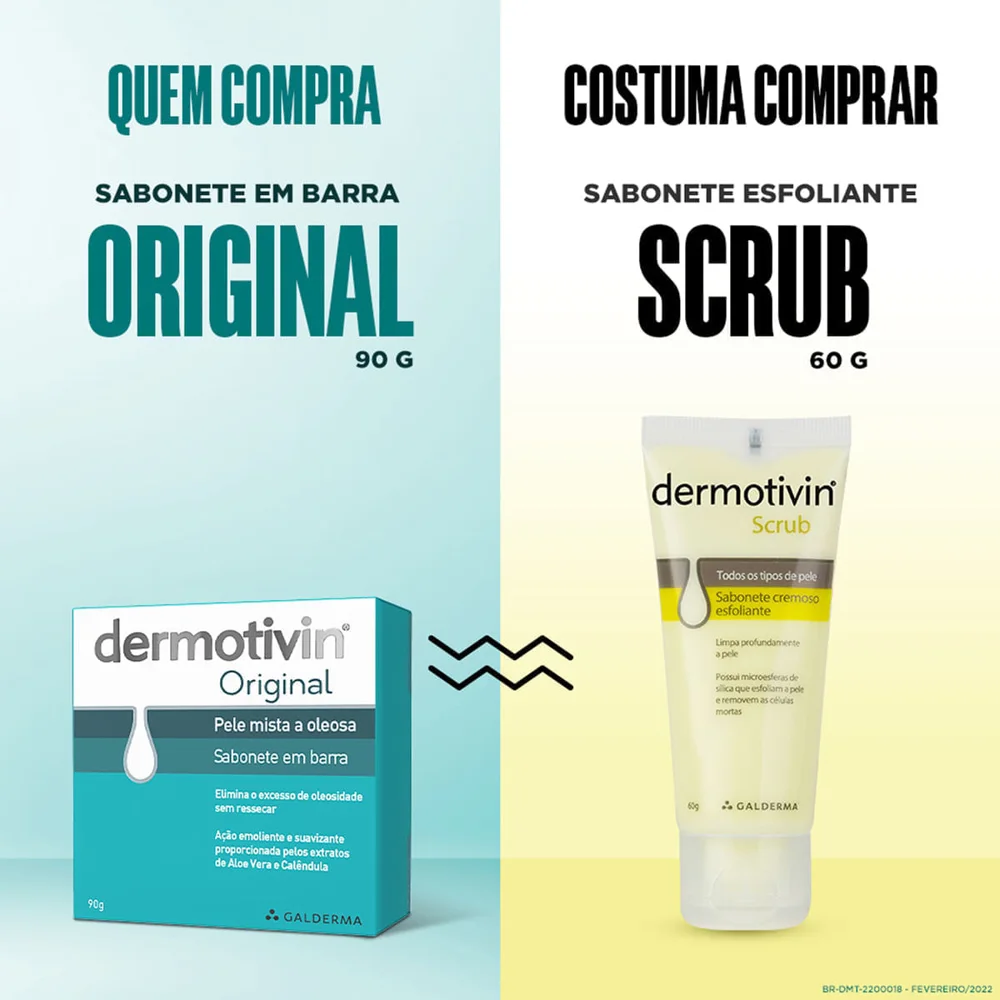 Sabonete em Barra Facial Dermotivin Original Pele Mista e Oleosa 90g