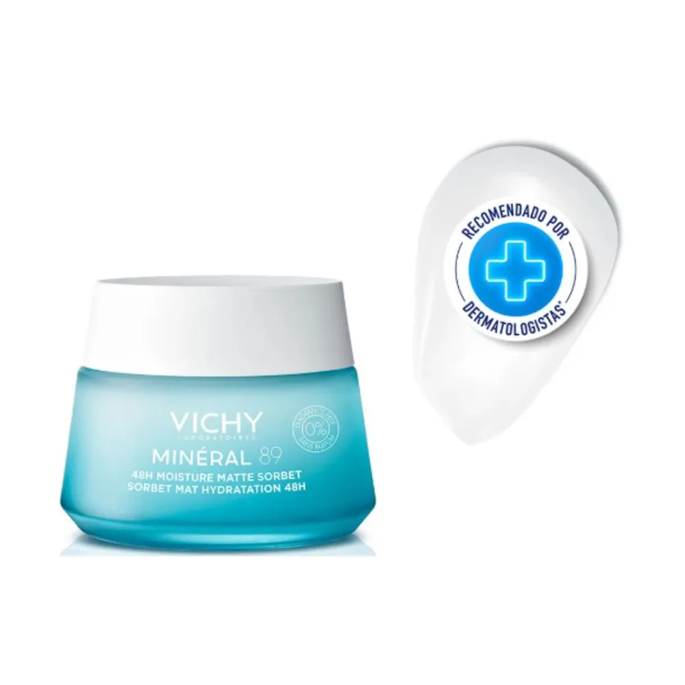 Gel Facial Vichy Minéral 89 Sorbet Matte Hidratação 48h 50ml
