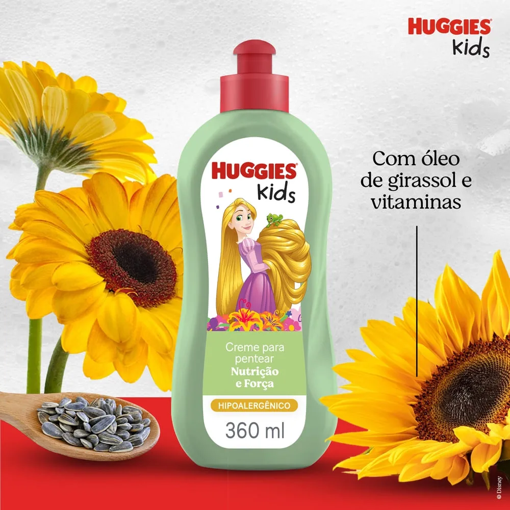 Creme para Pentear Infantil Huggies Kids Enrolados Nutrição e Força 360ml