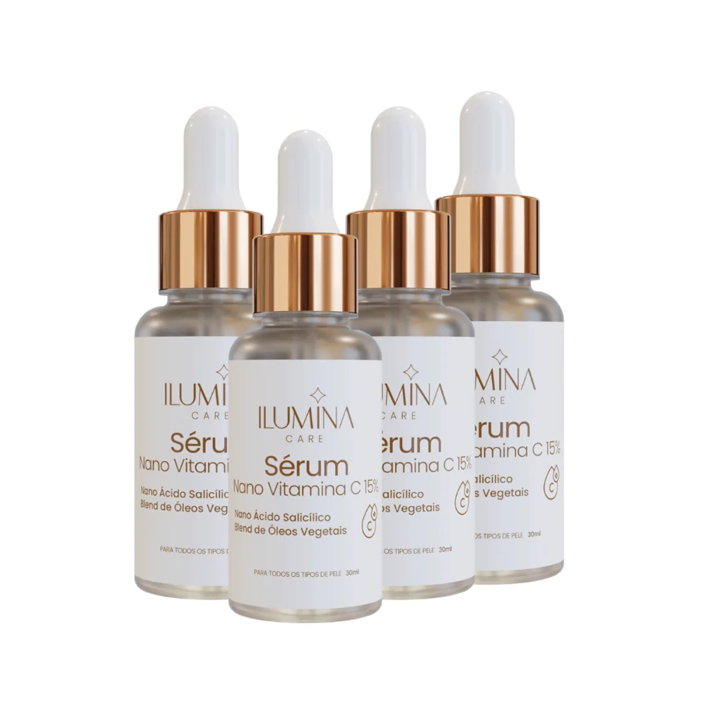 Kit 4 Sérum Vitamina C 15% Clareador Manchas
