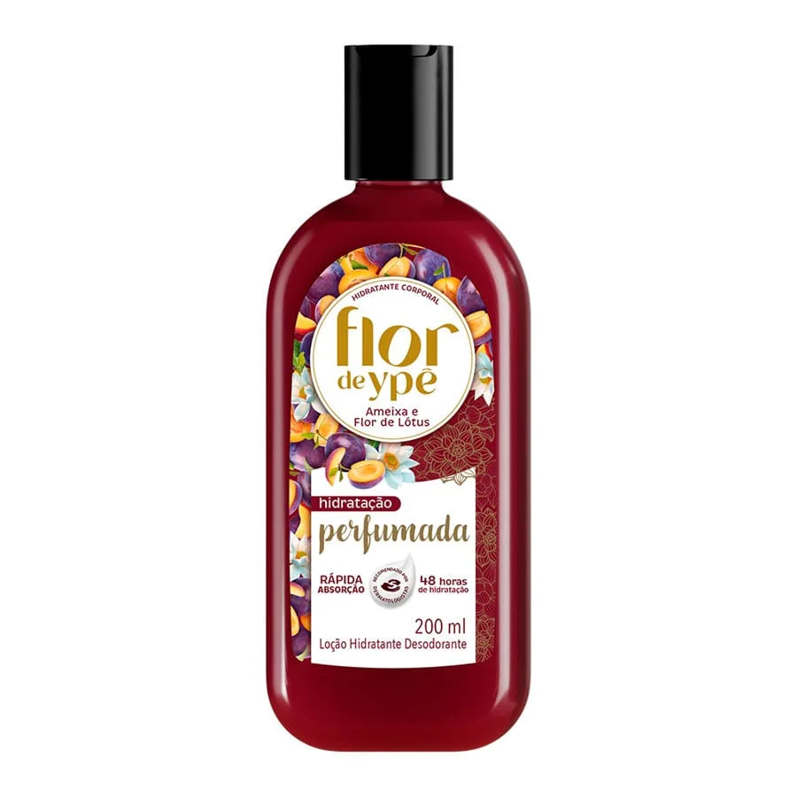 Loção Corporal Flor de Ypê Hidratante Desodorante Ameixa e Flor de Lótus 200ml