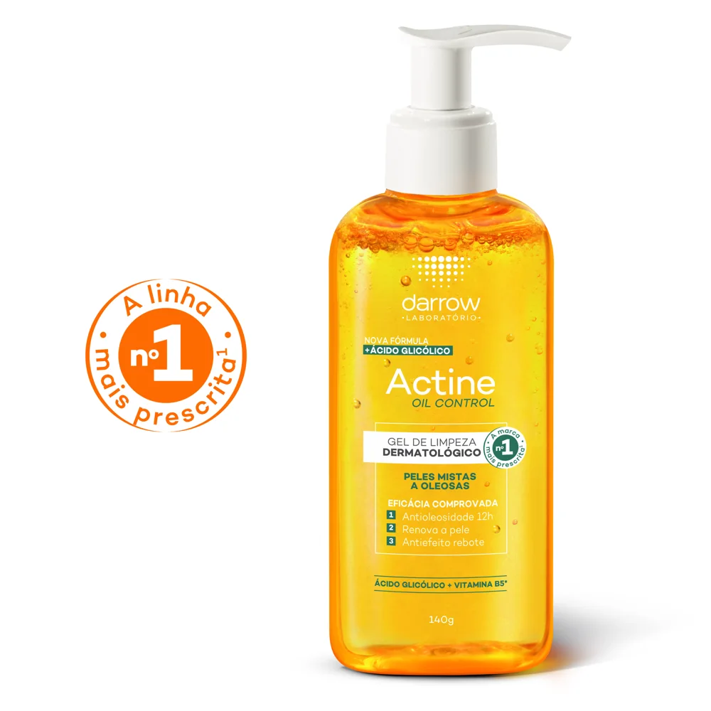 Gel de Limpeza Facial Darrow Actine Oil Control Pele Mista a Oleosa 140g