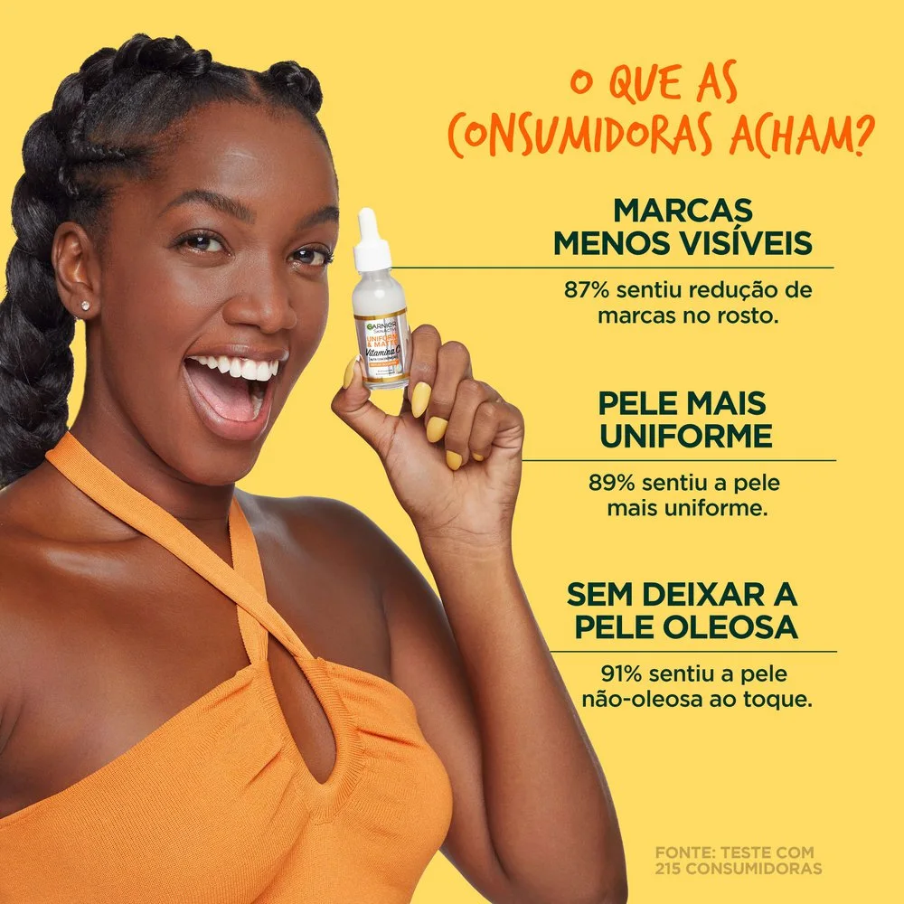 Sérum Facial Garnier Uniform & Matte Antimarcas com Vitamina C Efeito Matte 15ml