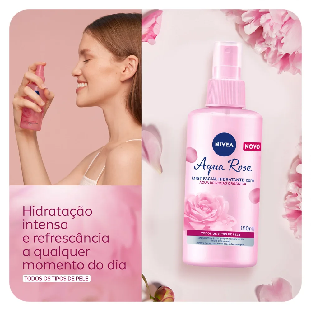 Hidratante Facial Nivea Aqua Rose em Spray 150ml