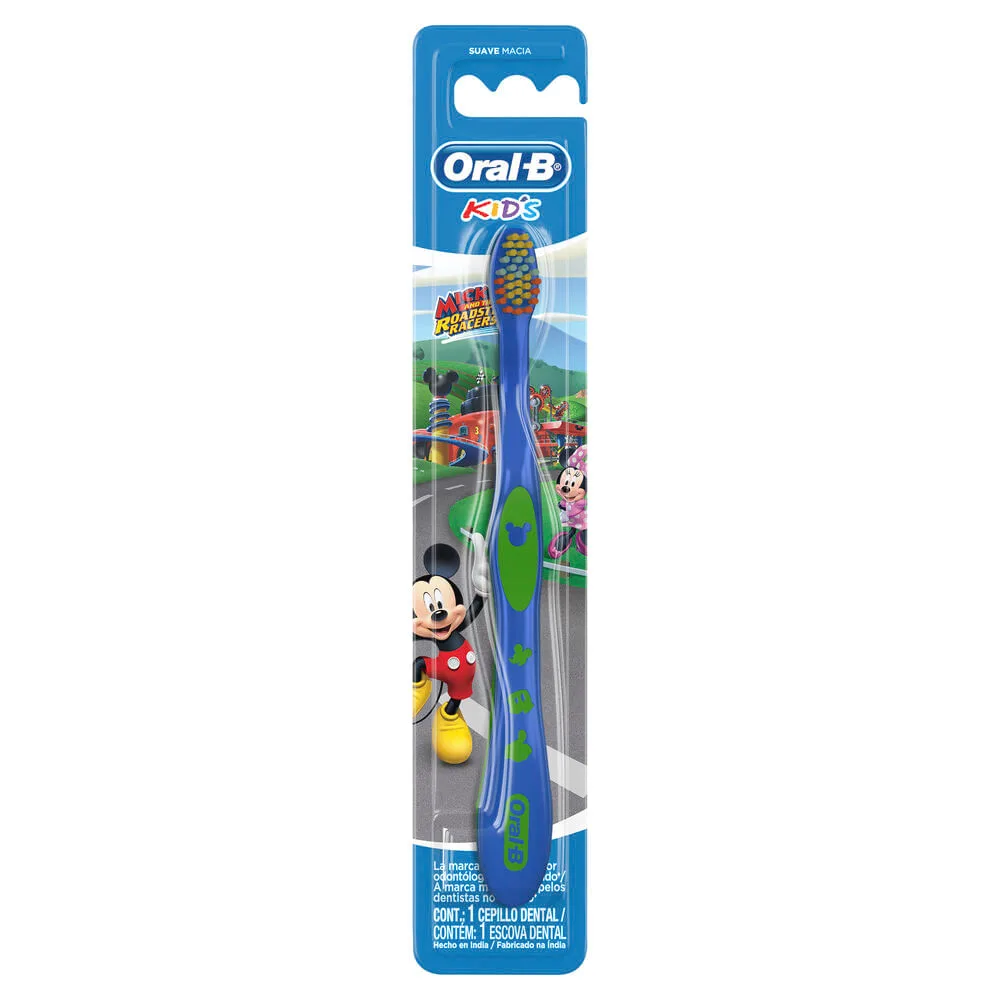 Escova Dental Infantil Oral-B Mickey Cerdas Macias +3 anos 1 Unidade