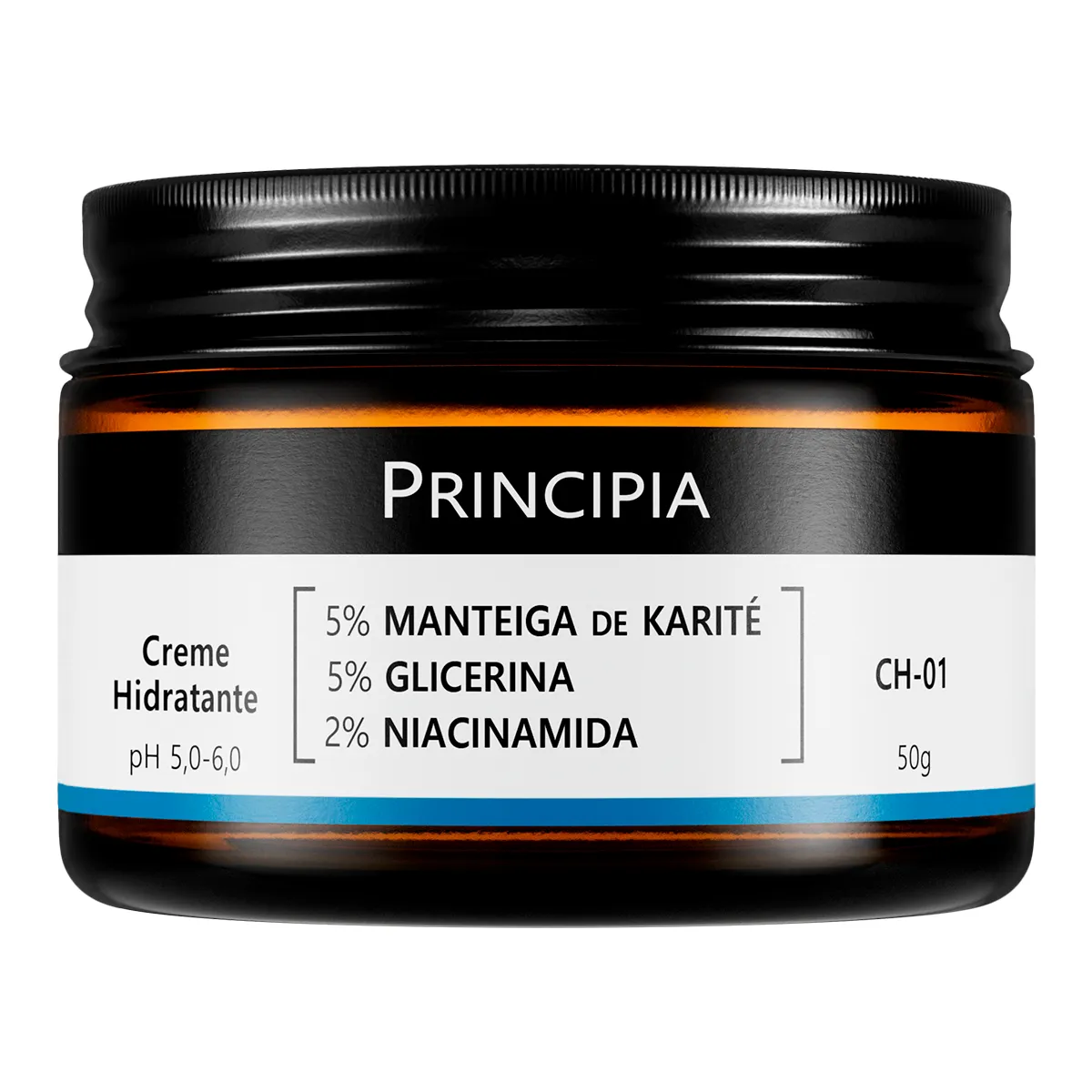 Creme Hidratante Principia Skincare CH-01 5% Manteiga de Karité + 5% Glicerina + 2% Niacinamida 50g