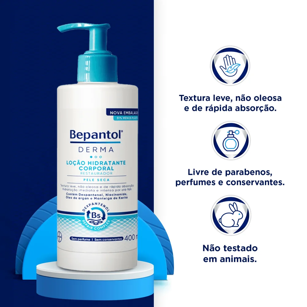 Loção Corporal Bepantol Derma Hidratante Restauradora 400ml