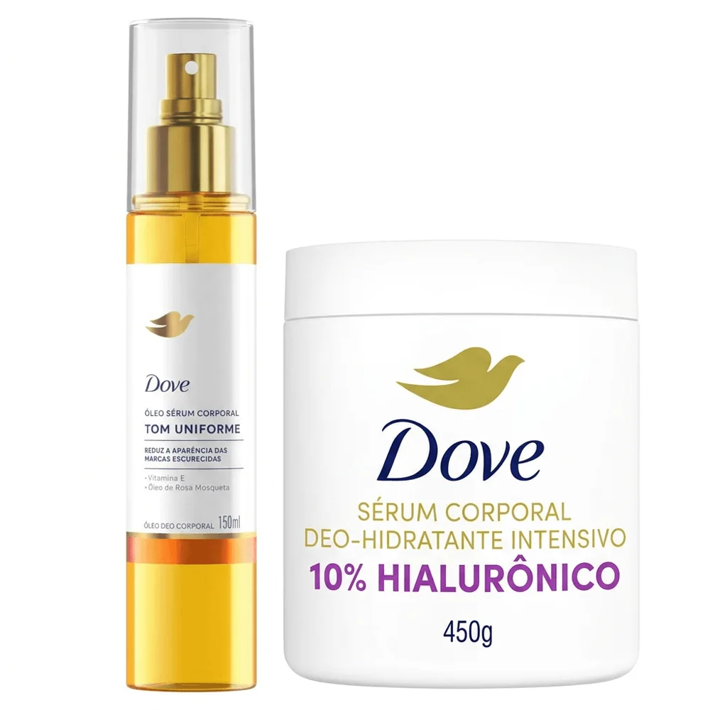 Kit Dove Hidratação e Tom Uniforme Sérum Corporal Deo-Hidratante 450g + Óleo Corporal Sérum 150ml