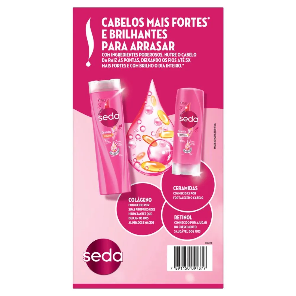 Kit Shampoo Seda Ceramidas 300ml 1 Unidade + Condicionador Seda Ceramidas 190ml 1 Unidade