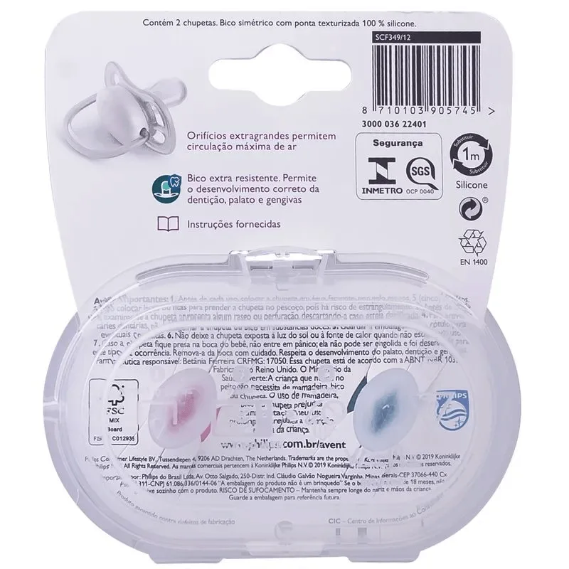 Chupeta Philips Avent Ultra Air +18 meses Silicone Rosa 2 Unidades