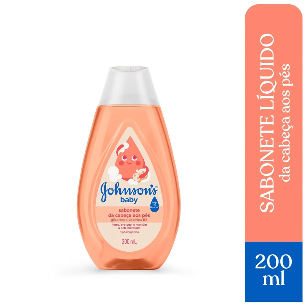 Sabonete Líquido Infantil Johnson's Baby Glicerina da Cabeça aos Pés 200ml