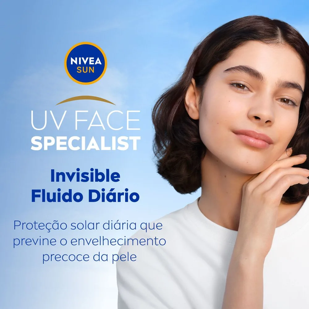 Protetor Solar Facial Nivea Sun UV Face FPS70 Invisible Fluido Diário + Antioxidantes 40ml