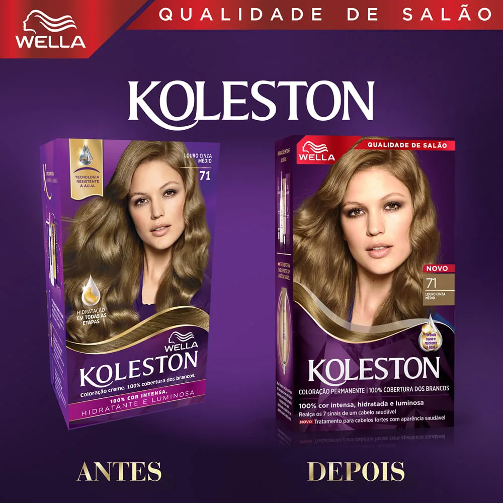Tintura Koleston Louro Cinza Médio 71