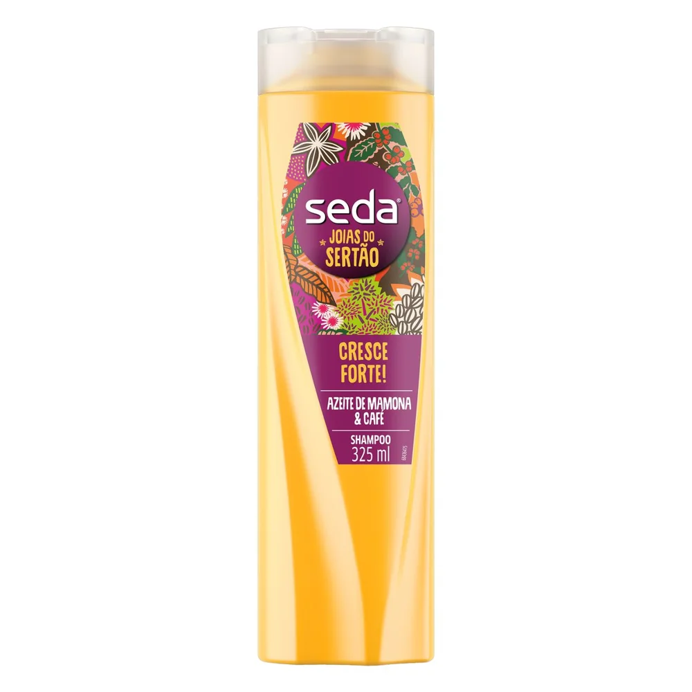 Shampoo Seda Joias do Sertão Cresce Forte! Azeite de Mamona + Café 325ml