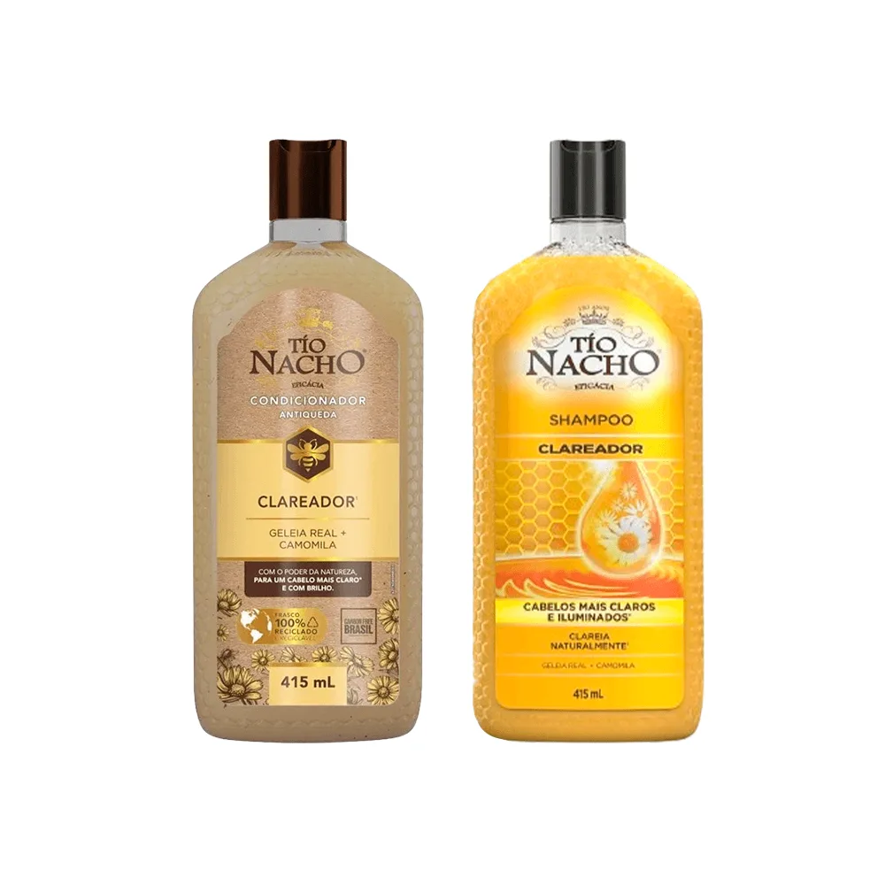 Kit Tío Nacho Shampoo Clareador Antiqueda 415ml + Condicionador Clareador Antiqueda 415ml