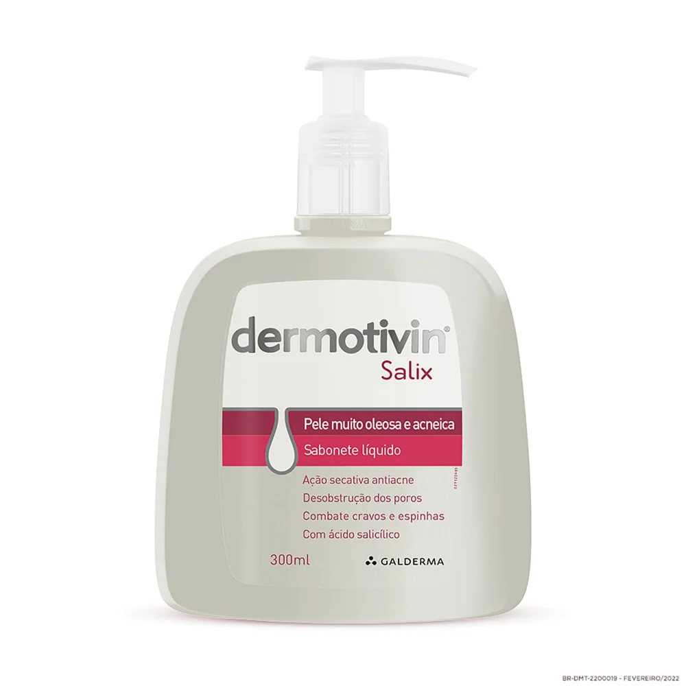 Sabonete Líquido Facial Dermotivin Salix Pele Muito Oleosa e Acneica  300ml